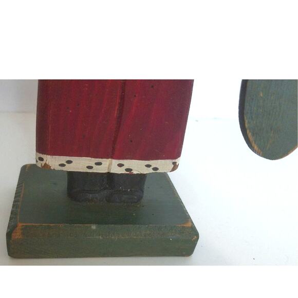 Vintage Randy Tate Wooden Paddle Santa Rustic Primitive Americana Signed - Picture 2 of 6